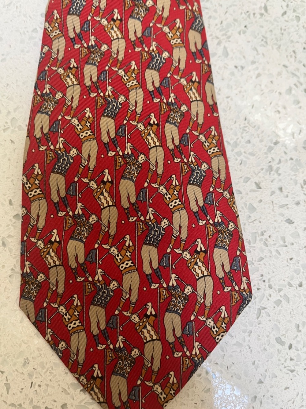 Ferragamo Tie with Golfers
